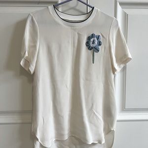 Beautiful silk blouse, size large，white